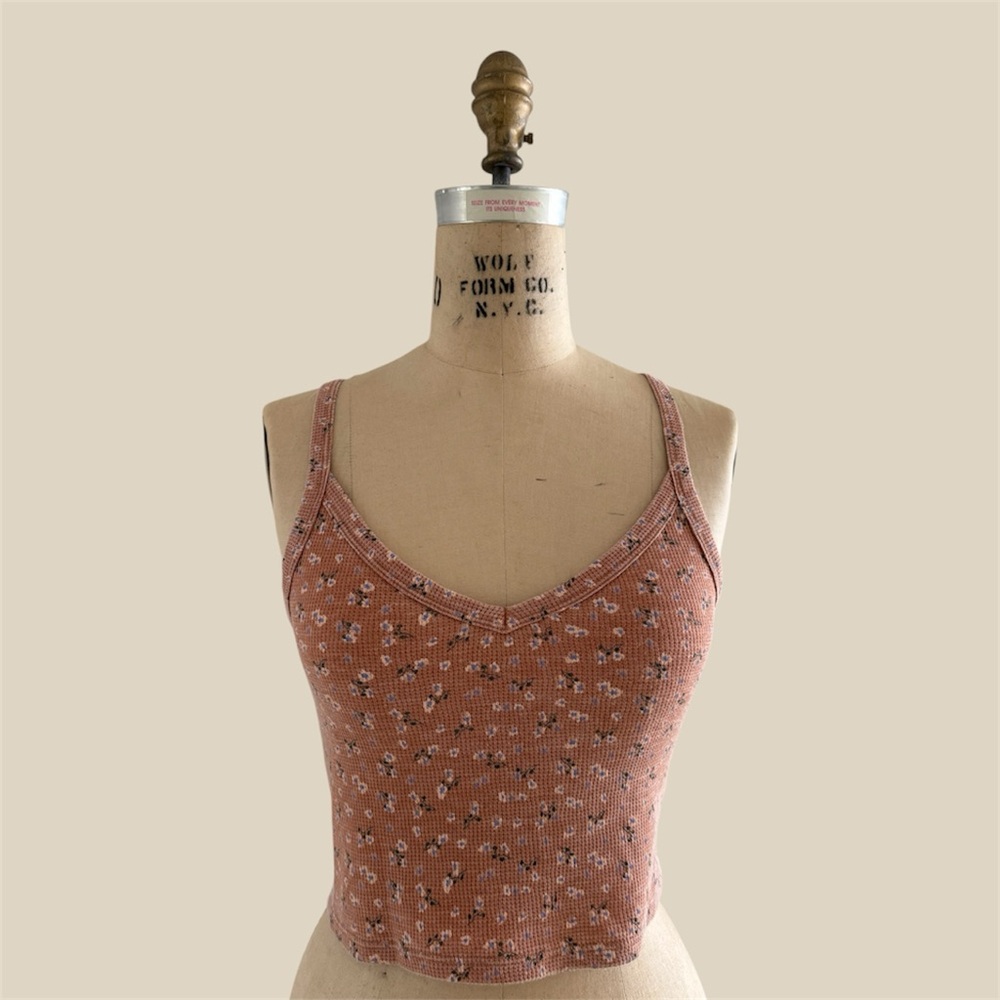 Floral Ribbed Knit Tank Top